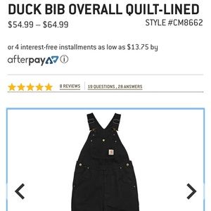 Carhartt boy’s quilt-lined overalls